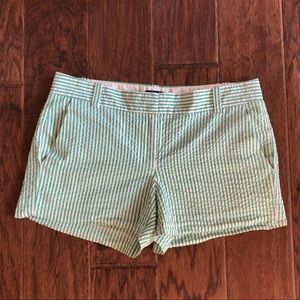 J crew green pinstripe shorts